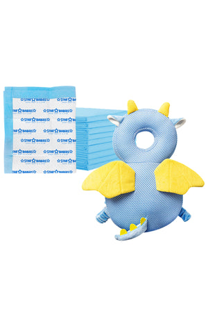 Star Babies - Printed Changing Mats 10pcs & Baby Head Support Combo Set