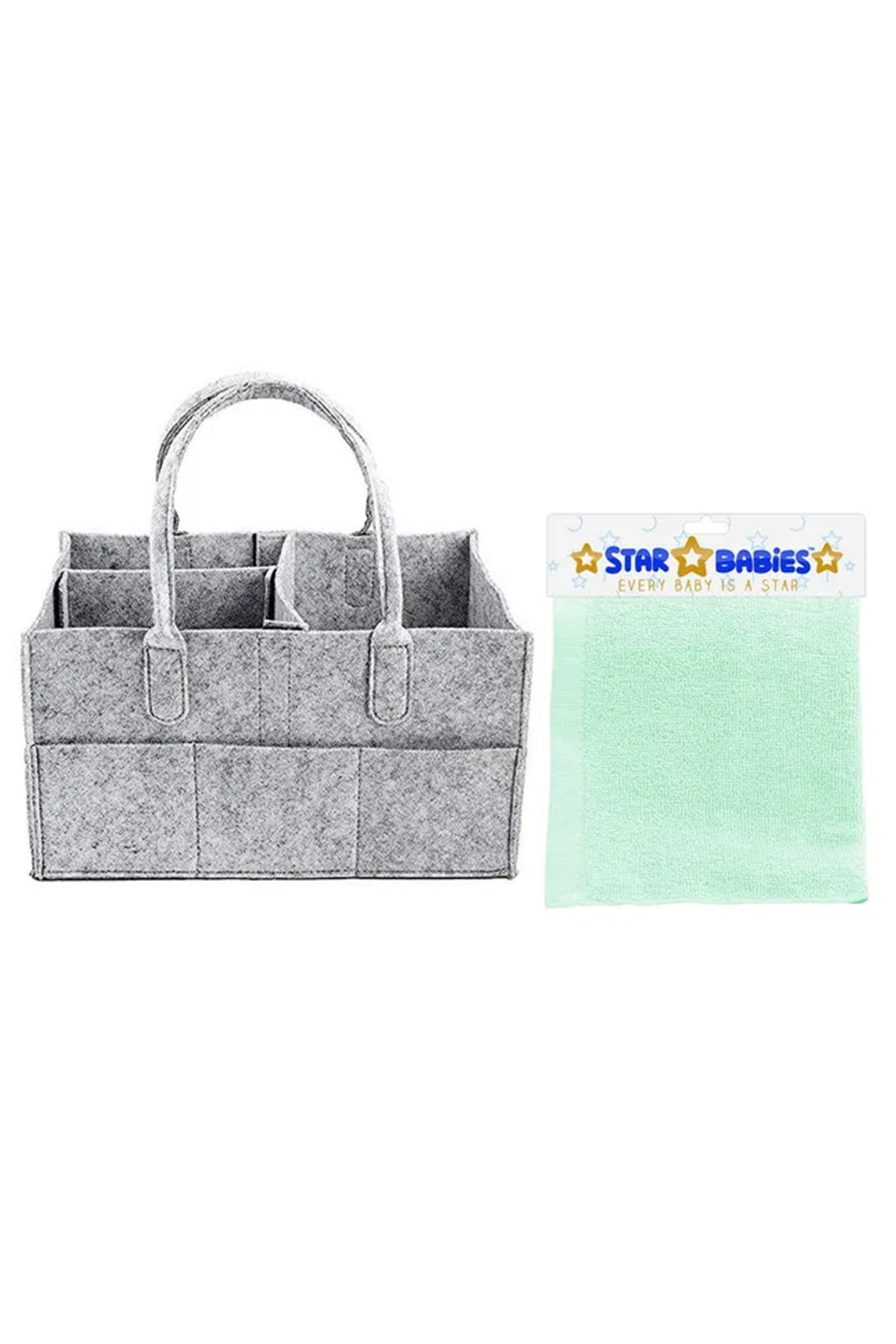 Star Babies - Diaper Caddy, Face Towel Assorted