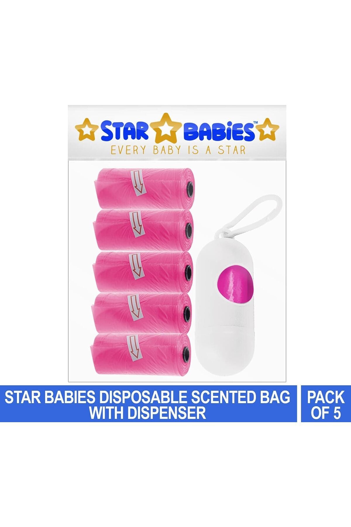 Star Babies Pack of 5 Scented Bags with Dispenser - Pink