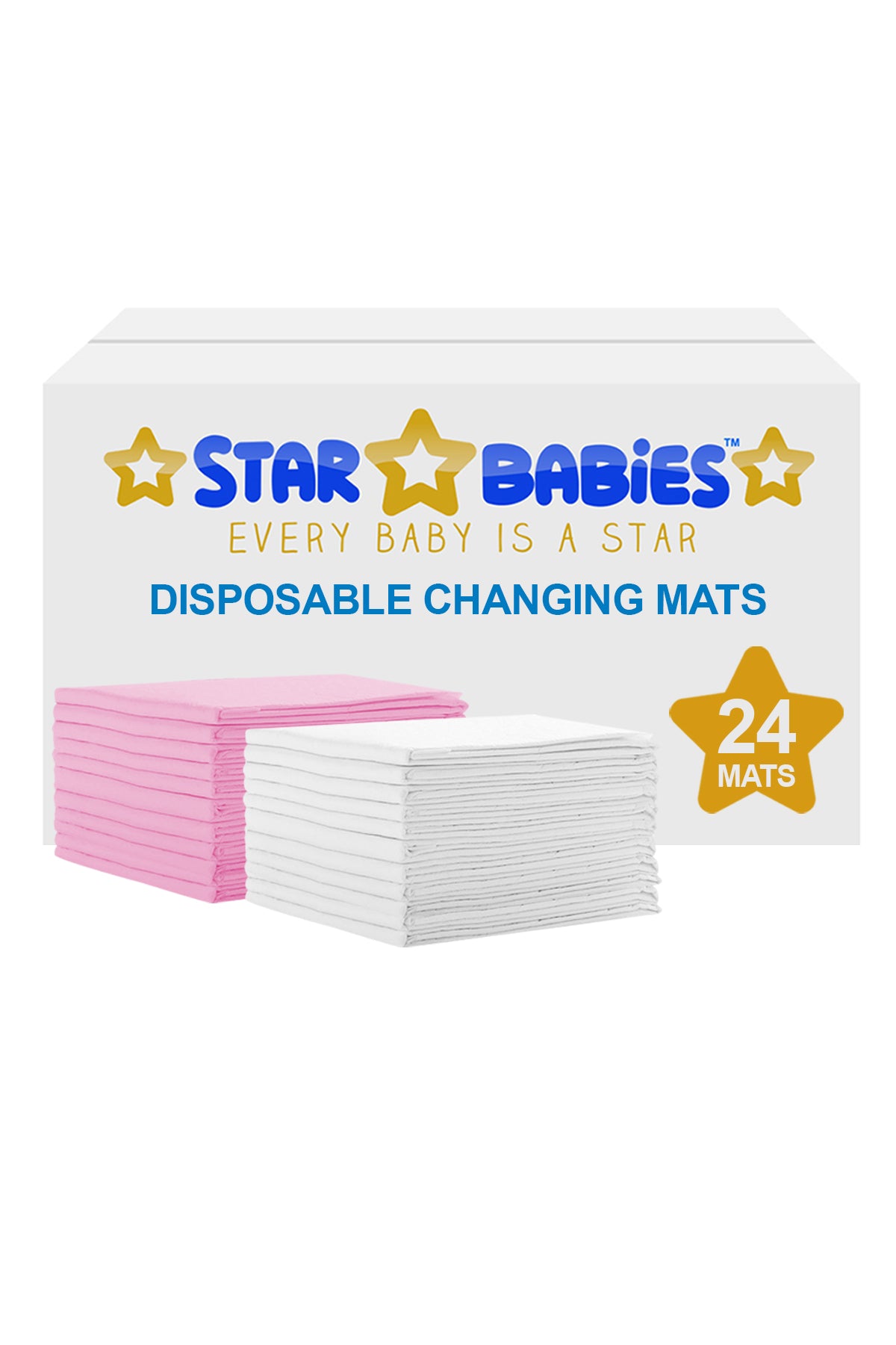 Star Babies Disposable Changing Mats - 24 Pieces