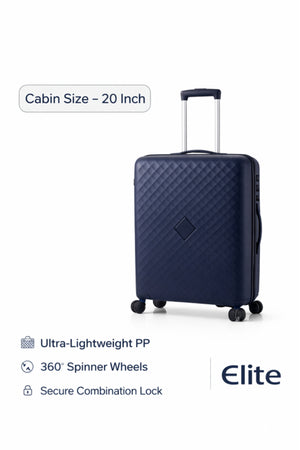 ELITE- Premium Hard-Shell Luggage 20 inch – Lightweight Spinner Suitcase – Dark Blue