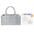 Star Babies - Diaper Caddy Organizer With Disposable Breast Pads - Grey/White - 41 Pcs