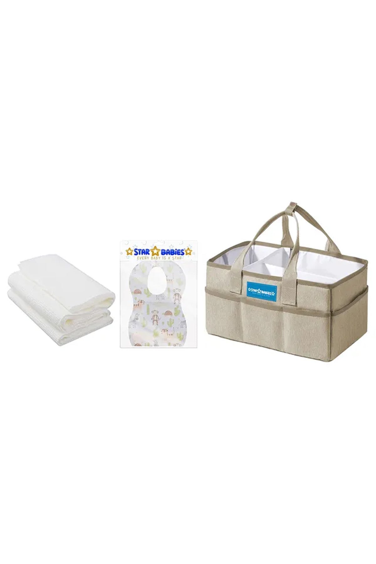 Star Babies - Caddy Organizer Diaper Big & Bibs 10pcs & Towel 3pcs - Khaki