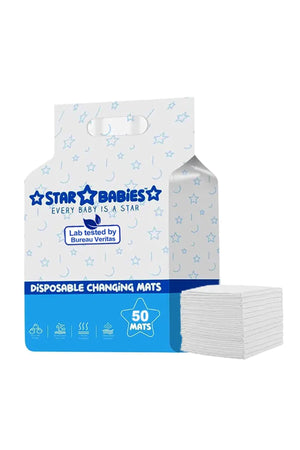 Star Babies - Disposable Changing Mats White - 50Pcs