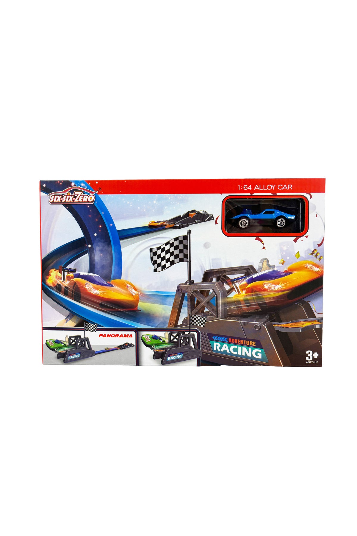 Alloy Catapult Racing Track Playset with 1 Alloy Car – High Speed Launcher Track Toy with Ramp, Bridge and Finish Flag, Kids Racing Car Action Playset Gift