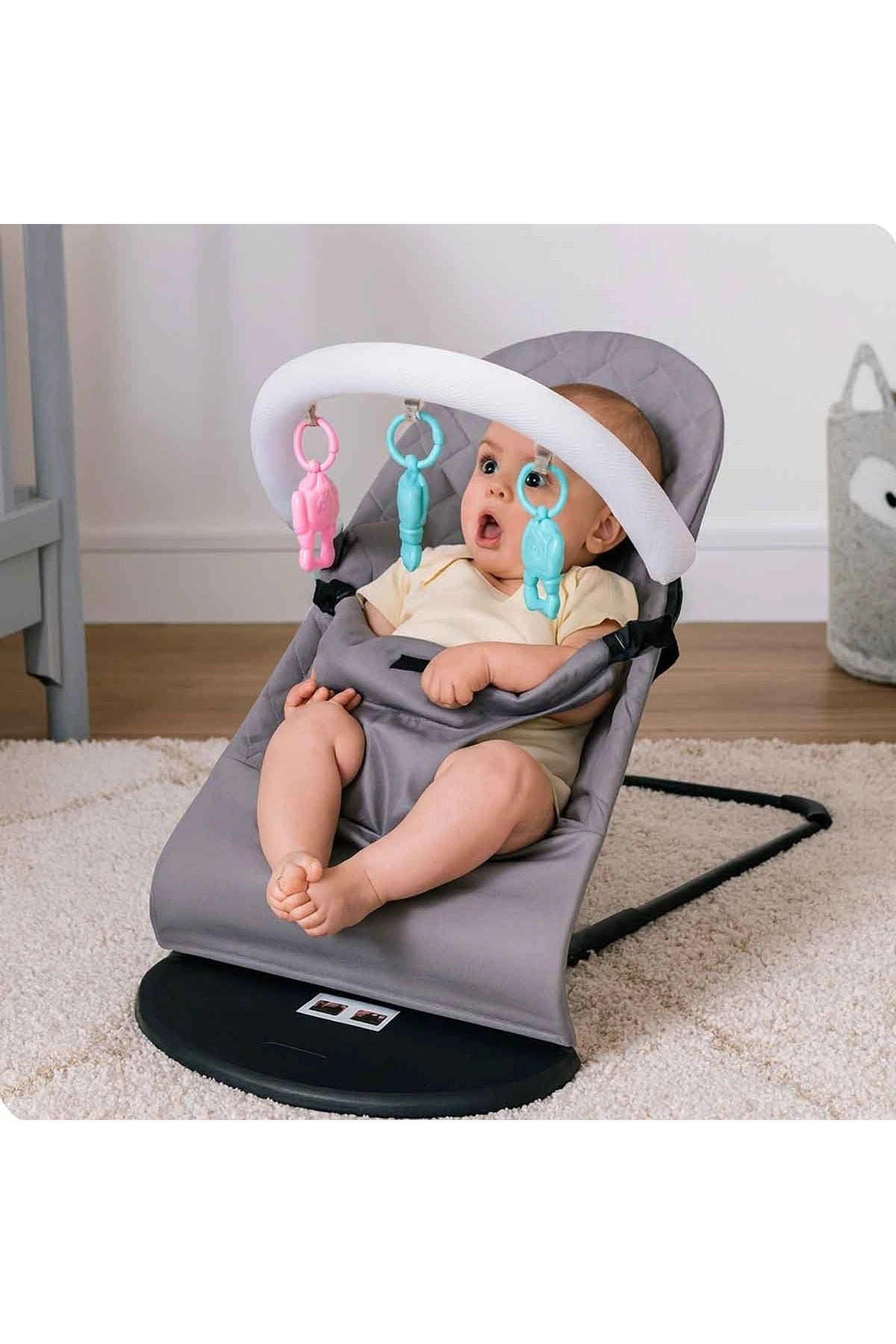 Kikibebe 3-Stage Baby Bouncer & Recliner Seat – Grey