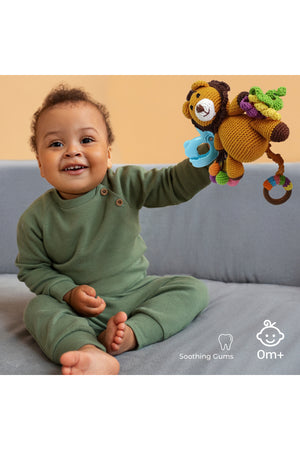 MOON Handcrafted Crochet  Toy with Ring & Clip Hanger-Tiger