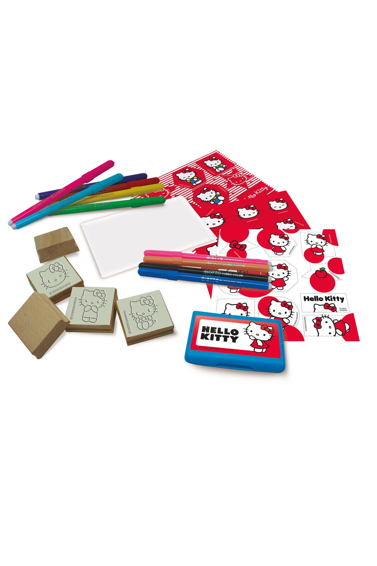 Multiprint Hello Kitty Greeting Card Maker Set – 30 Stickers, 20 Greeting Cards, Stamp Pad, 5 Stampers & 10 Markers – 100% Made in Italy