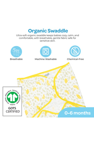 Moon Organic Swaddle Lightweight and Breathable Pack of 1- Lemon
