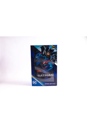 Batman 18" Trolley Bag Set With Lunch Bag, Pencil Case, Water Bottle & Lunch Box – Dark Blue