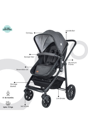 MOON Tres 3 in 1  Travel System - Grey