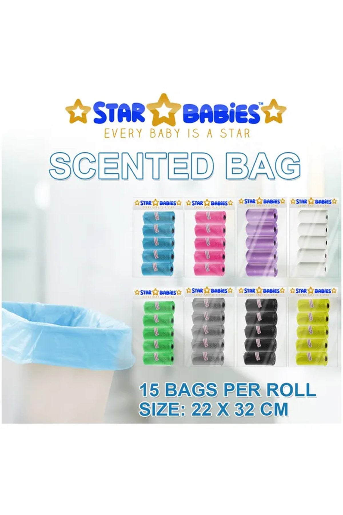 Star Babies Scented Bags With Dispenser - Blue