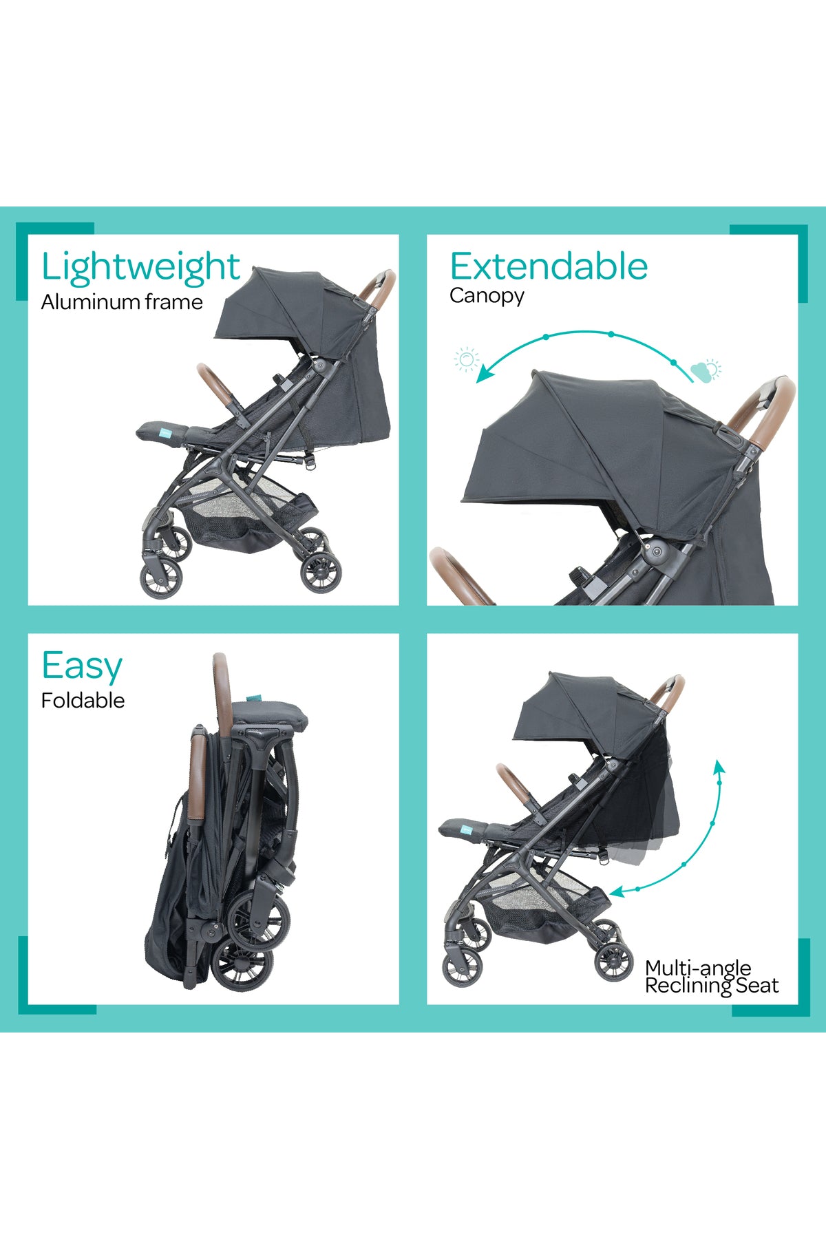 MOON Ritzi-Lite Baby Cabin Stroller -Black