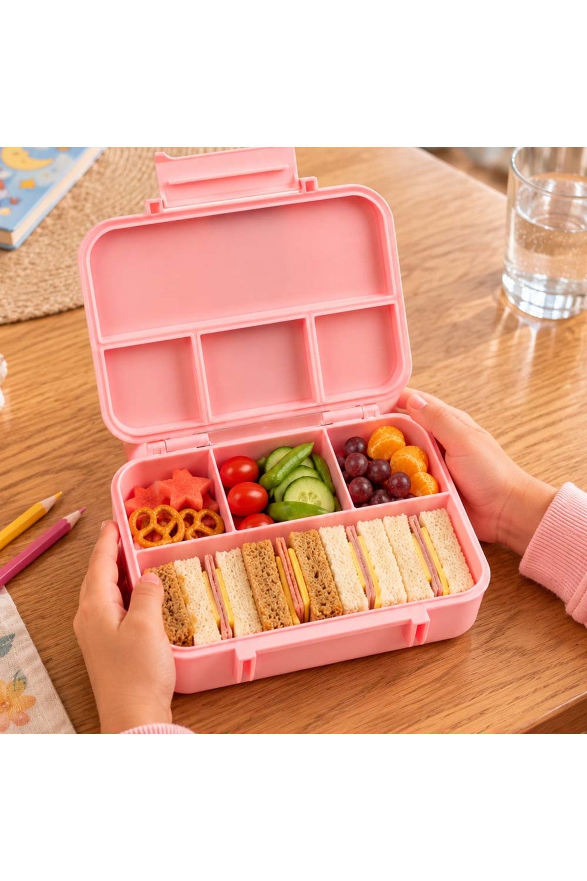 Cocobee Tritan Leakproof Bento Lunch Box – 4 Compartments, Bpa-Free, 585Ml, 3Y+, Pink
