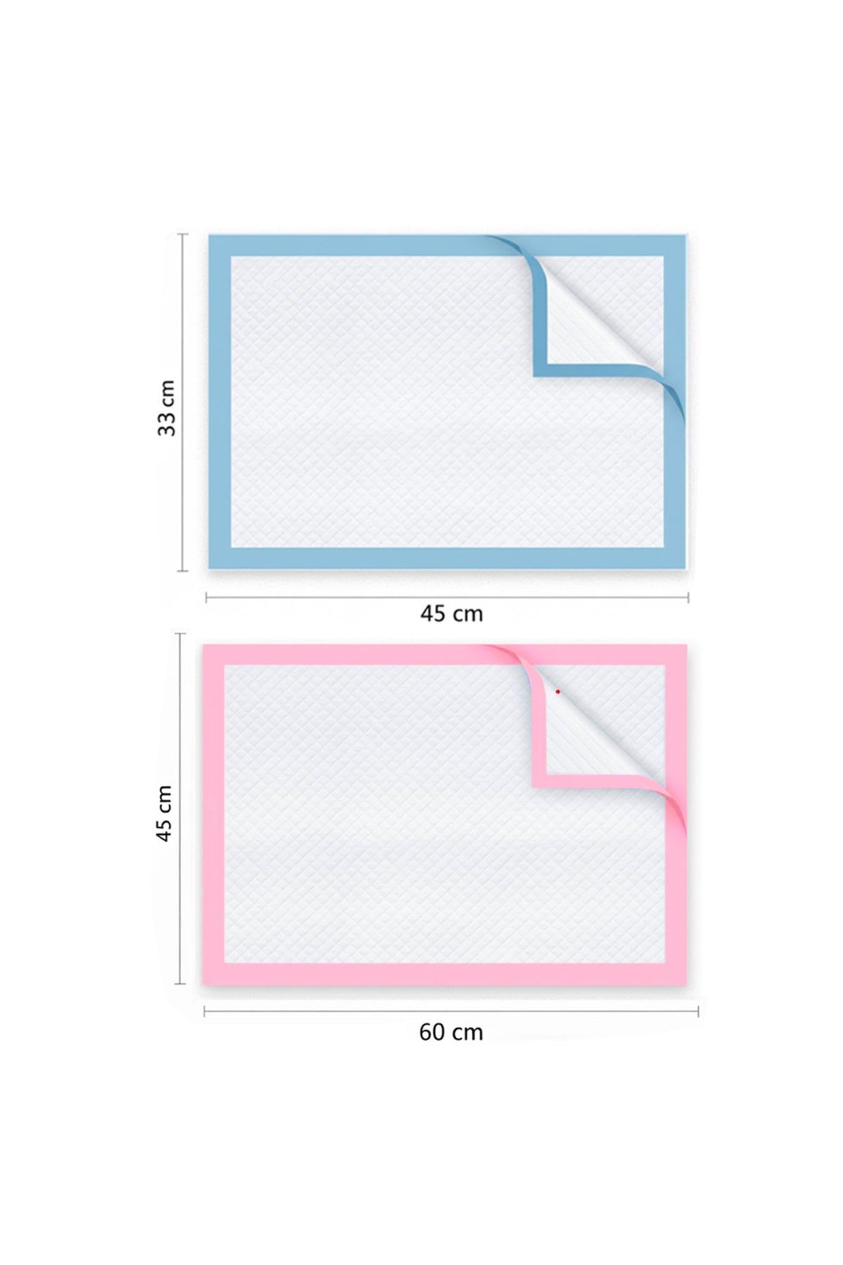 Star Babies -Premium Disposable Changing Mats (Pack of 100) “ 50pcs (33x45cm) & 50pcs (45x60cm) “ Ultra-Absorbent Leak-Proof diaper Underpads for Babies, Toddlers, and Travel “ Blue