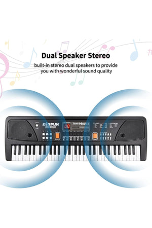 Urban Tots Bigfun Multi-Functional Piano 630 – 61 Full-Sized Keys, Lcd Display, Built-In Microphone, 50+ Sound Effects & 20 Songs-Black