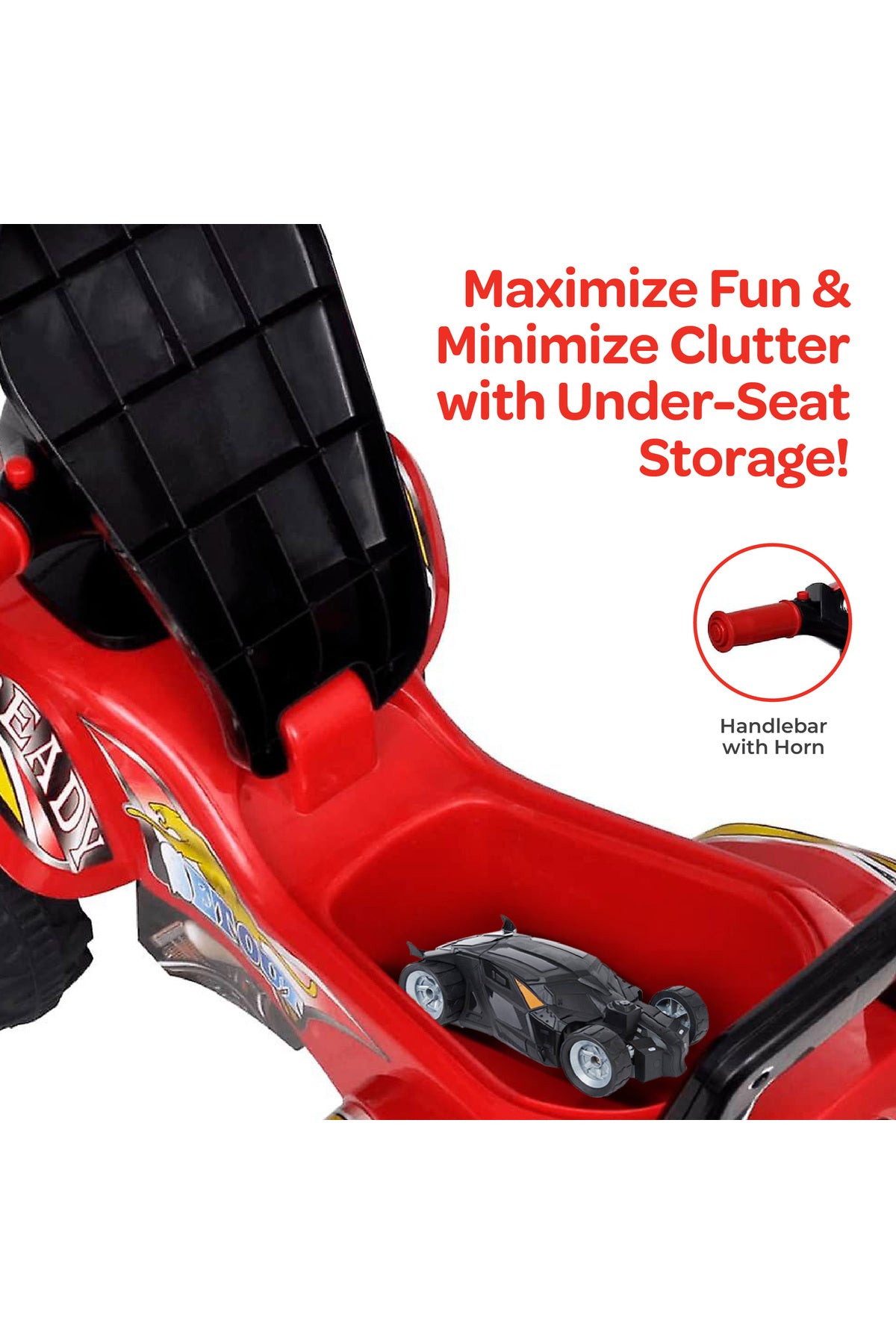 MOON Blaze Quad Bike for Kids - ATV Design for 12 Months+ boys/Girls - Red