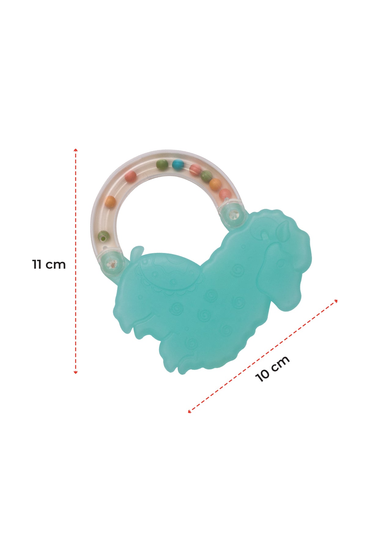 MOON Fuzzy Friends Soft Baby Rattle and Teether Toy- 6m+ -Sheep
