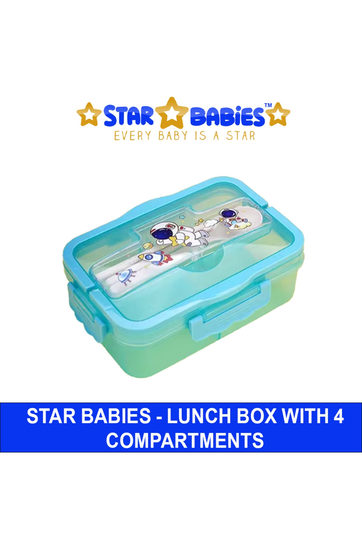 Star Babies - Lunch Box With 4 Compartment - Blue
