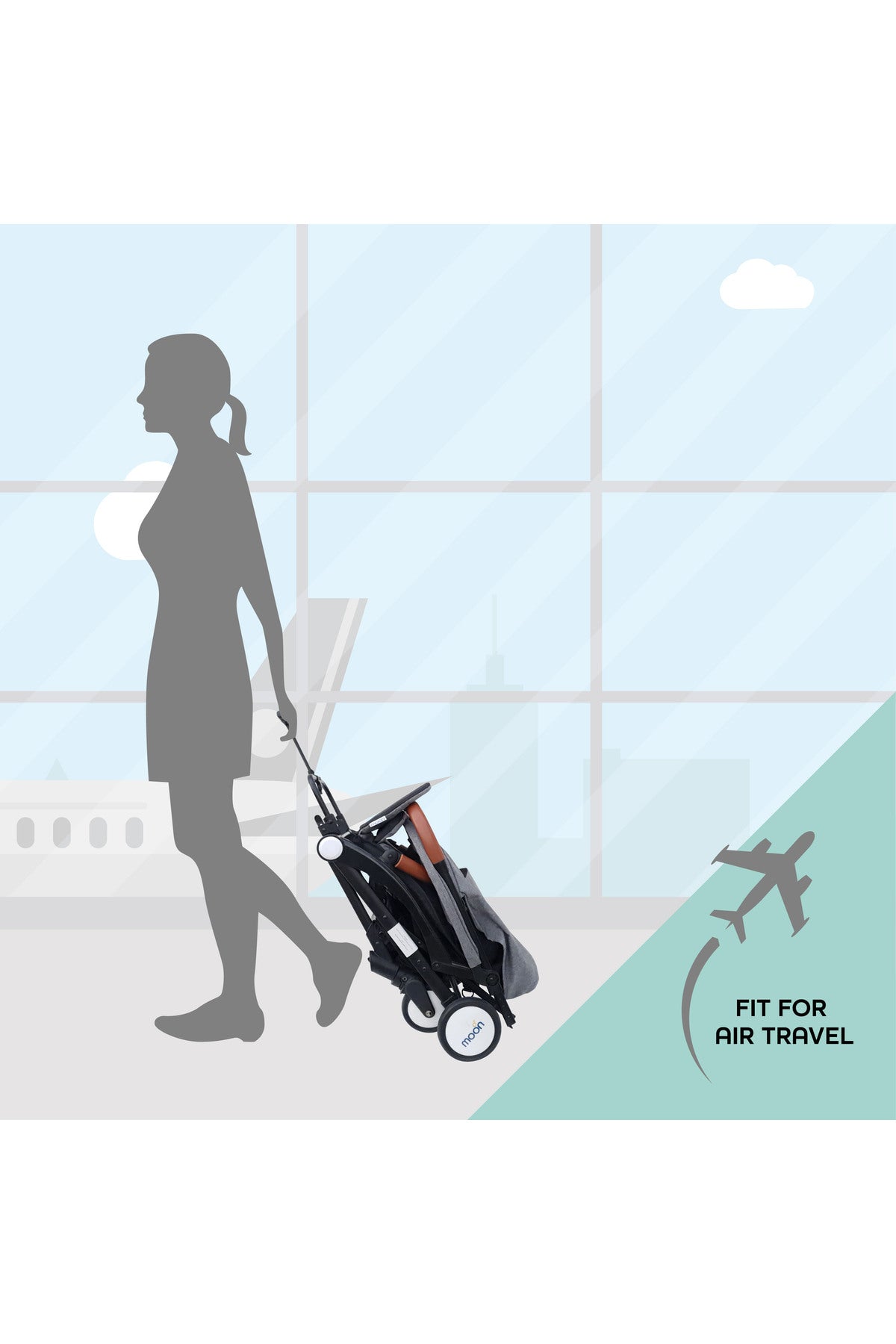 MOON Ritzi - Cabin Stroller - Black/Grey Dots
