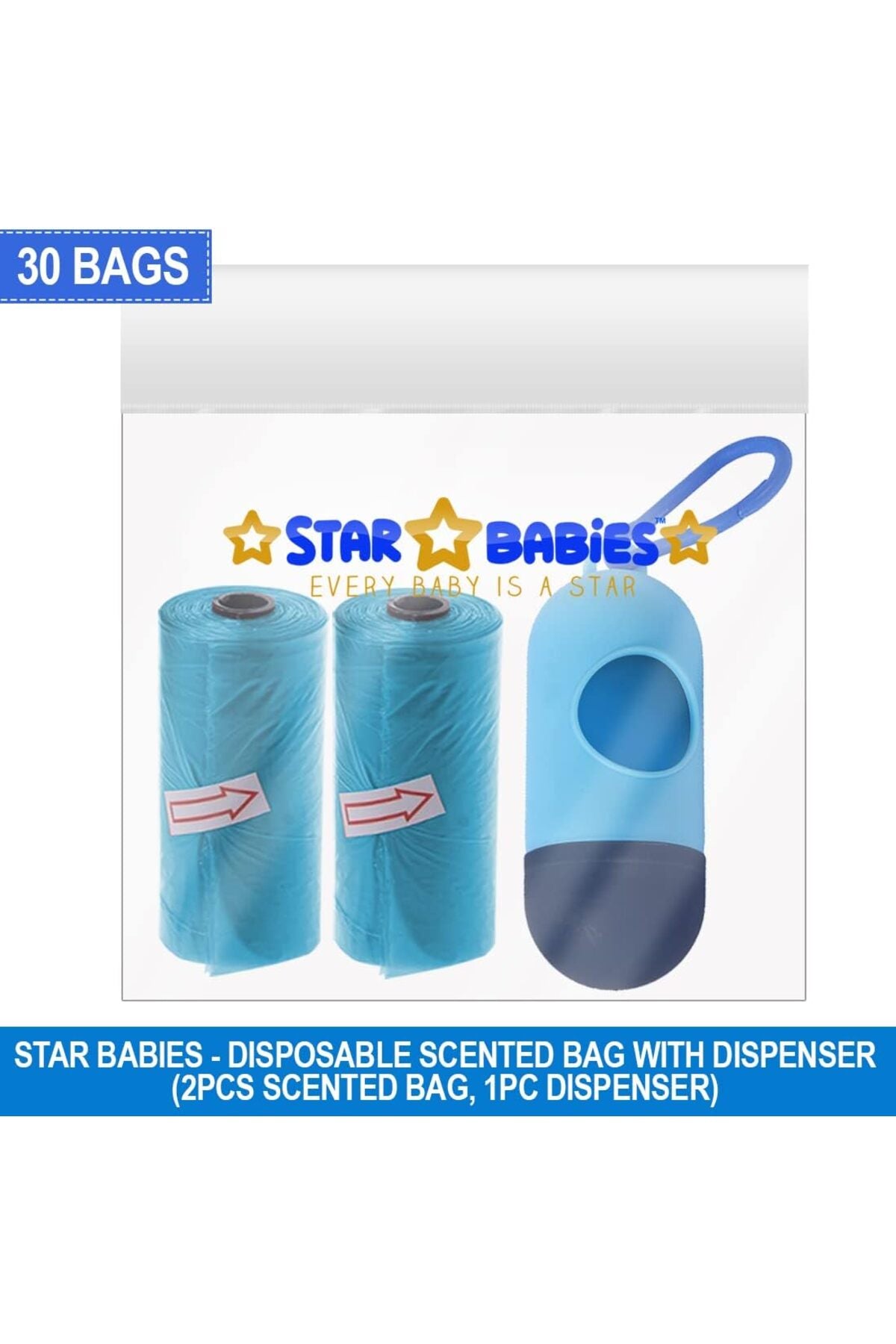 Star Babies - Scented Bag With Dispenser Pack of 2 - Blue