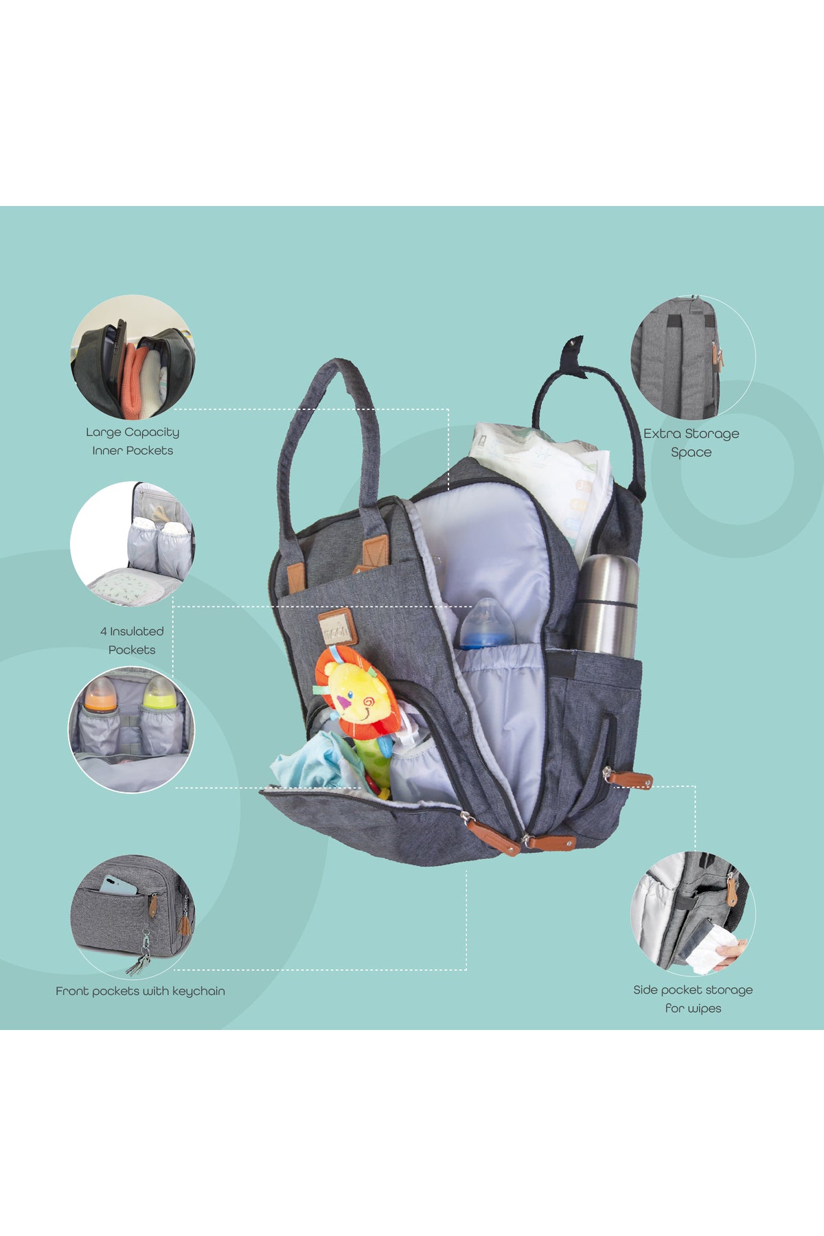 MOON KaryMe - Diaper back pack - Grey