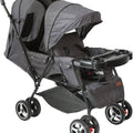 MOON Magnum Tandem Easy Fold Twin Travel Stroller,Black + Grey dots