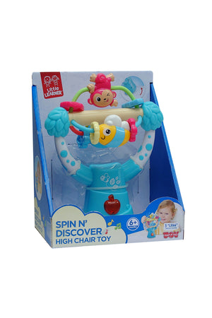 Little Learner Spin N' Discover Highchair Toy - Interactive Spinning Toy with Lights & Music for Babies | Suction Cup for Easy Attachment - Fun & Educational Highchair Toy