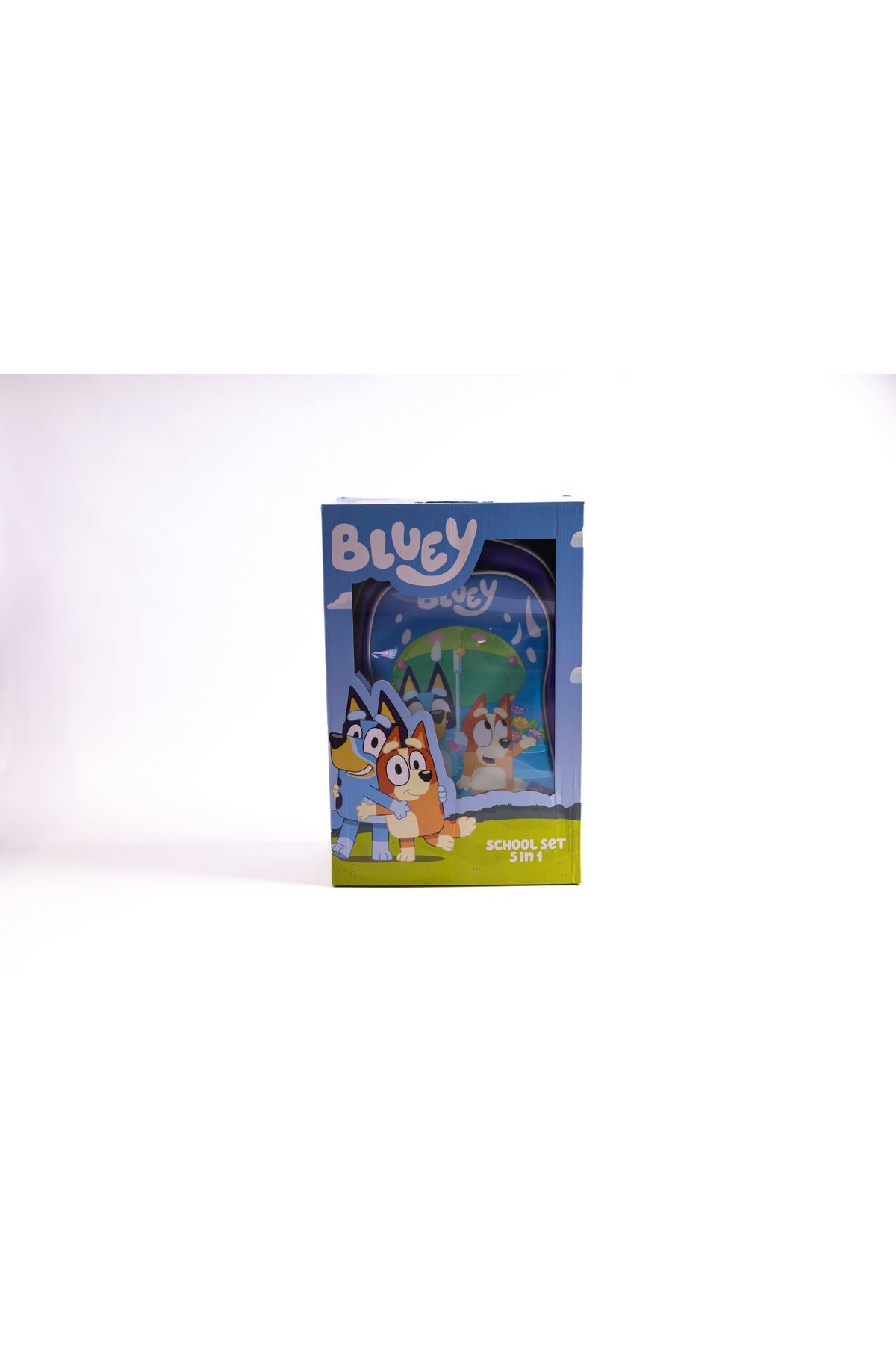 Bluey 16" Trolley Bag Set With Lunch Bag, Pencil Case, Water Bottle & Lunch Box – Blue