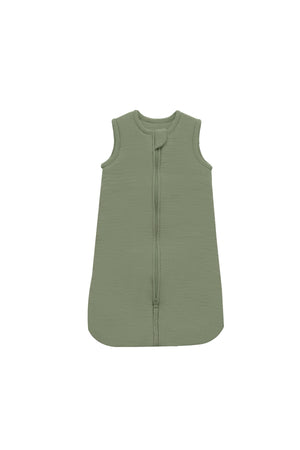 MOON Organic Crinkle Muslin Sleep sack  2.5 Tog (6-12Months )-Green