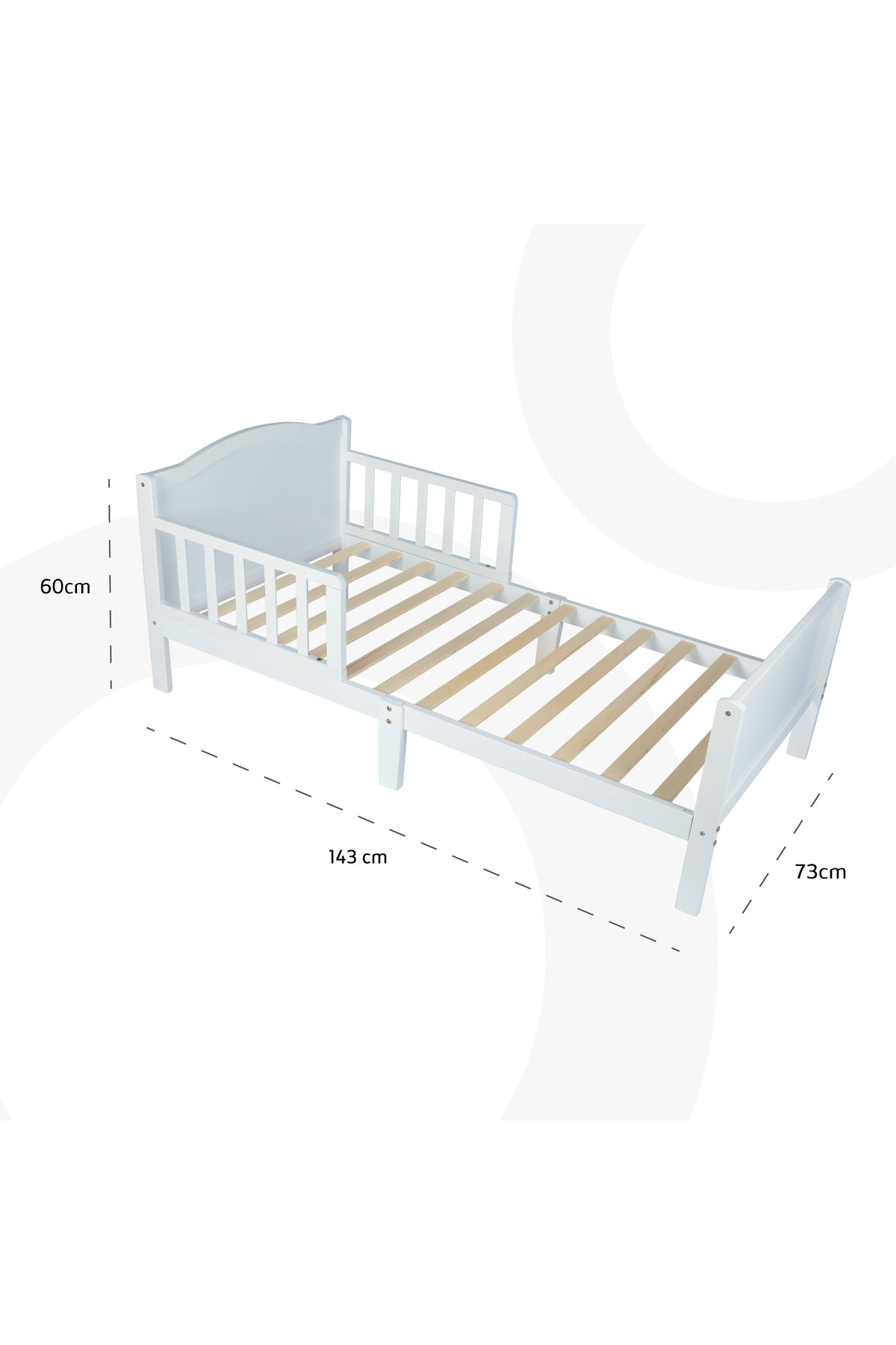 MOON Wooden Toddler Bed(143 x 73 x 60) -Grey
