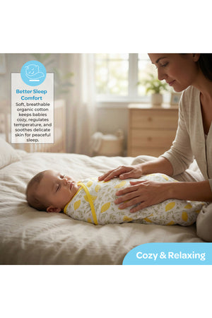 Moon Organic Swaddle Lightweight and Breathable Pack of 1- Lemon