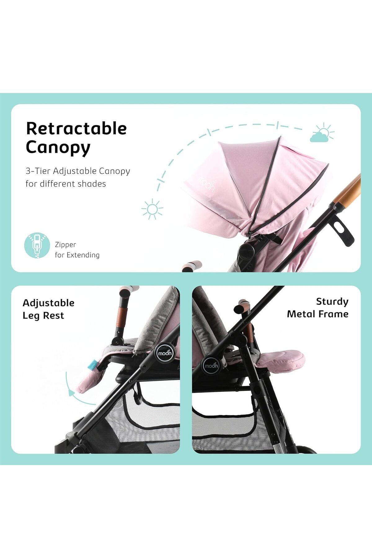 MOON Revo 360 stroller,Pink