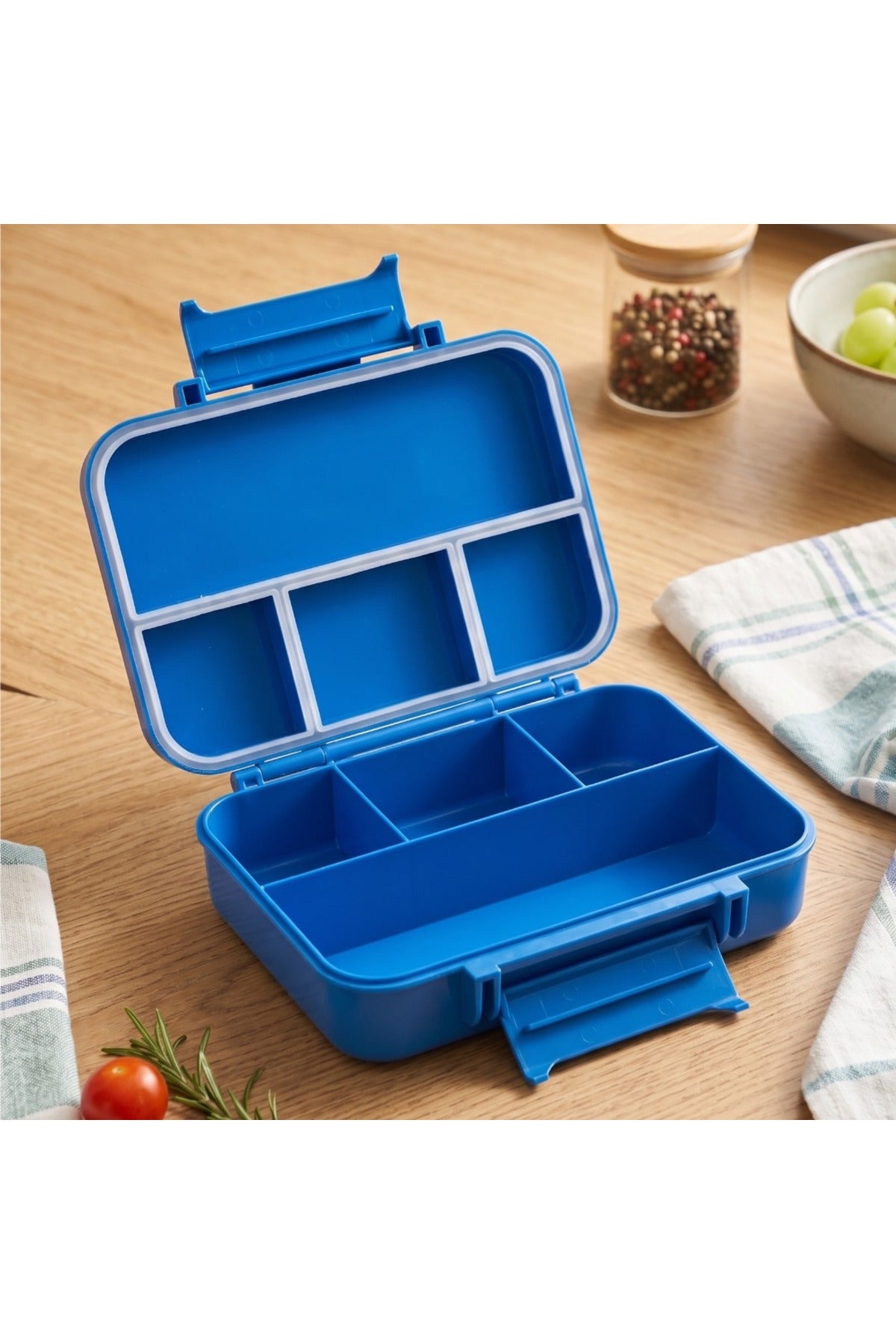 Cocobee Tritan Bento Lunch Box – 4 Compartments, Leakproof & Bpa-Free, Blue