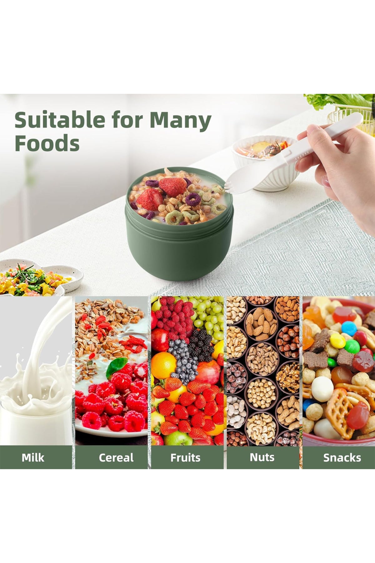 Star Babies - Stainless Steel Food Jar With Spoon - Green