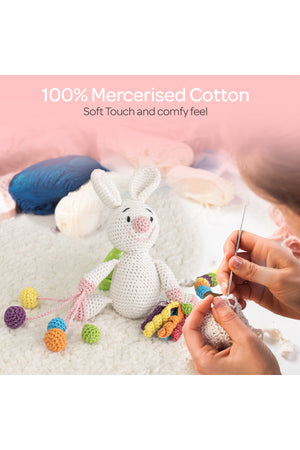 MOON Handcrafted Crochet Toy with Cuddle Ring & Clip Hanger-Bunny