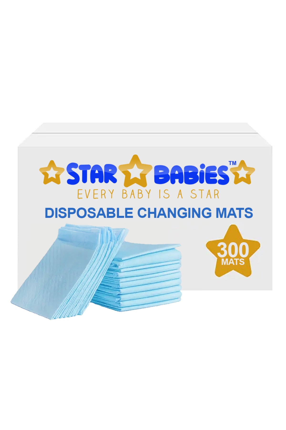 Star Babies - Disposable Changing Mats - Blue - 300 Pcs