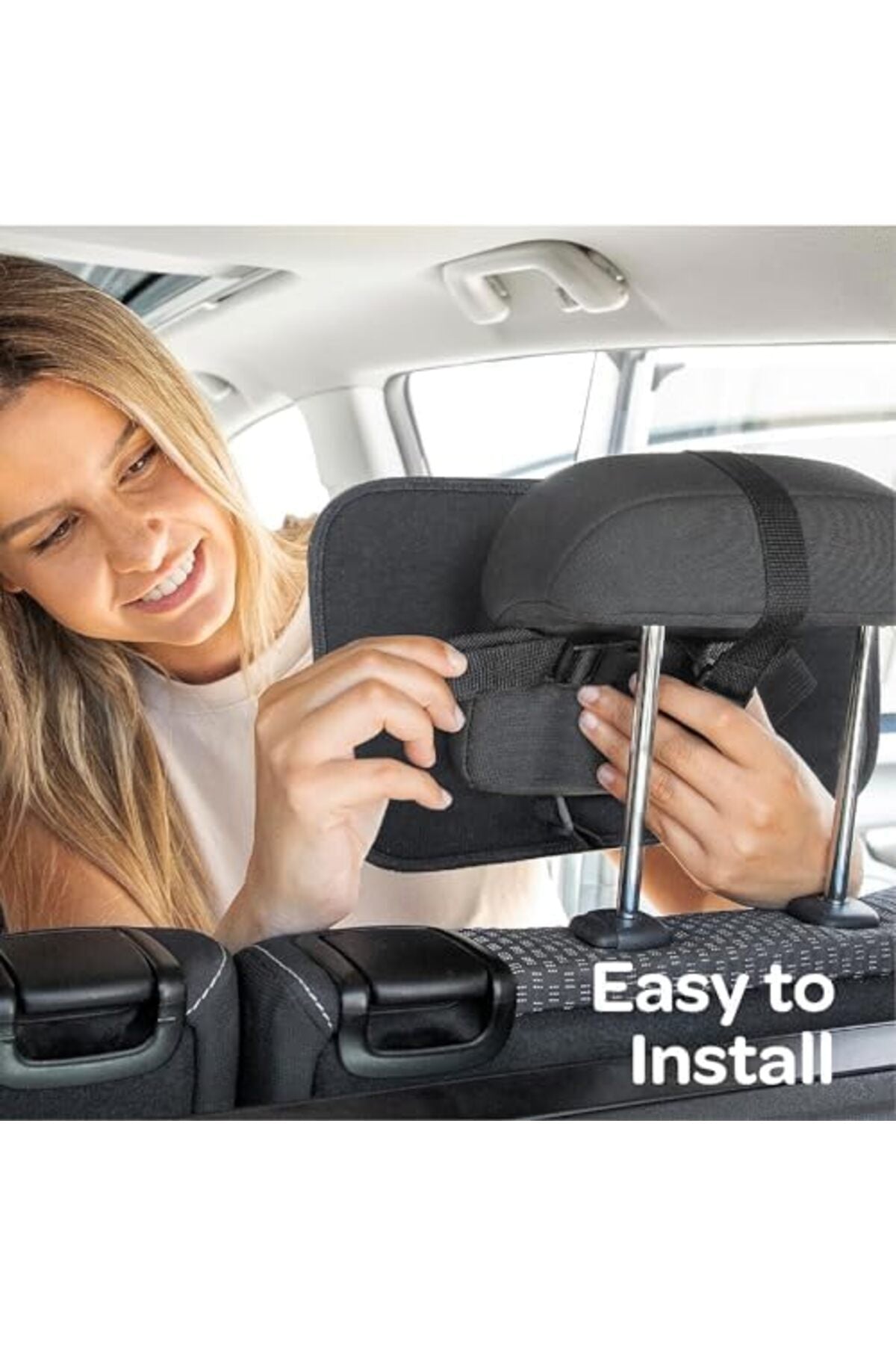 MOON Baby Back Seat Mirror - Universal Fit, Anti-Slip, 360-Degree -Grey