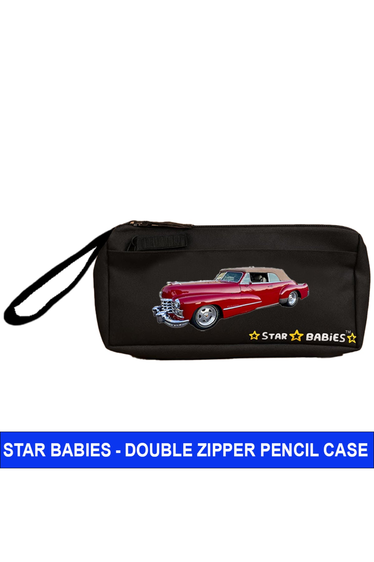 Star Babies Retro Car themed Pencil Case, 3 to 6 Years, Water resistant - Black
