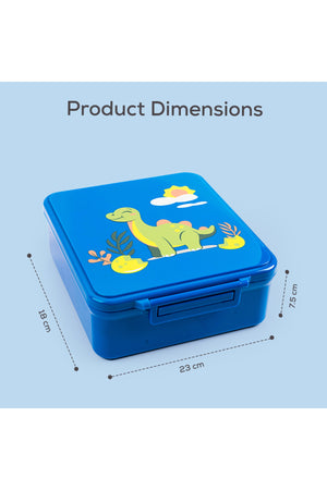Cocobee Dino Tritan Bento Lunch Box With Food Jar, 4 Compartments, Leakproof & Microwave Safe, 1.87L , Bpa Free – Ages 3+(Blue)