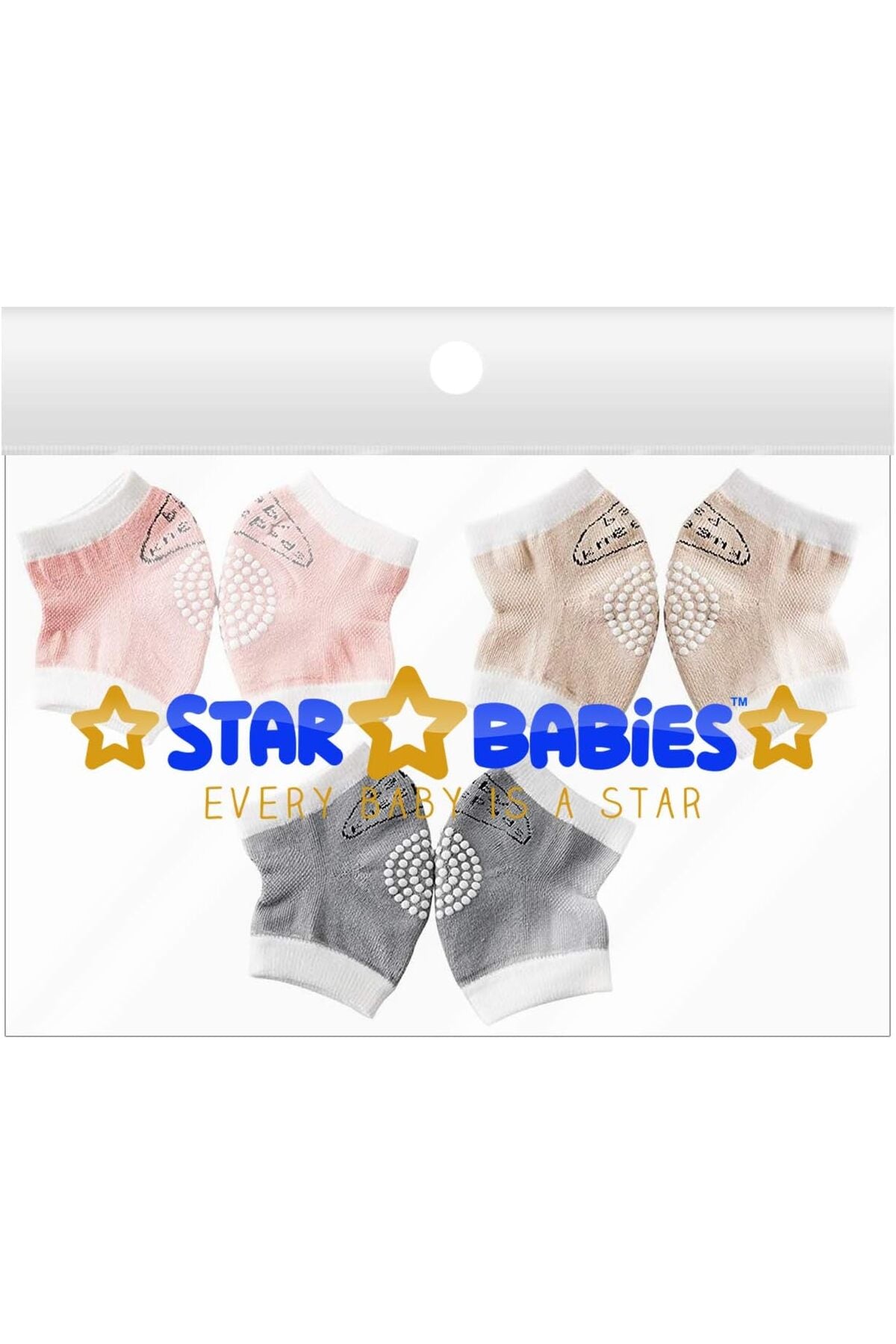 Star Babies Anti Slip Crawling Kneepads Multicolor - Pack of 3