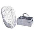 Star Babies - Baby Bed Sleeping Pod - Black w/ Caddy Diaper Organizer - Grey