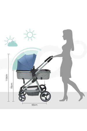MOON Pro - 2 in 1 Stroller - Blue