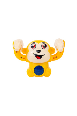 Urban Tots Animal Cartoon Model Monkey With Voice Control, Light, Sound & 360° Rotation-Yellow