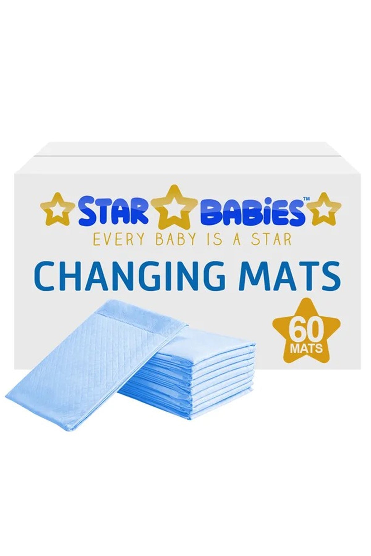 Star Babies Disposable Changing Mats Blue - Pack of 60