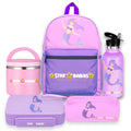 Star Babies 16-Inch Mermaid Themed Children's Backpack with  5 compartment Bento lunch box , water bottle and Dual Zipper Pencil Case with Food jar
