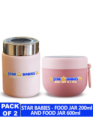 Star Babies -  Stainless steel Food jar with mini flask combo