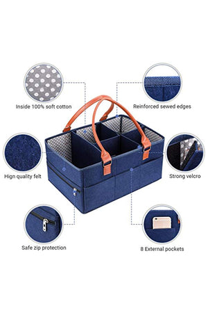 Star Babies Caddy Diaper bag organizer - Navy Blue