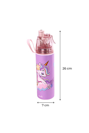 MOON Kids Water Bottle with Spray Mist | Cooling Spray | BPA-Free  Stainless Steel | Leak-Proof for School, Camping, Hiking, Outdoor Play | Boys Water Bottle |500ml