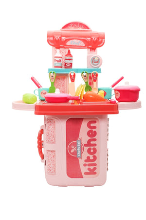Urban Tots Briefcase Kitchen Set: Adorable Kitchen Play Set With Essential Tools & Accessories-Multicolor